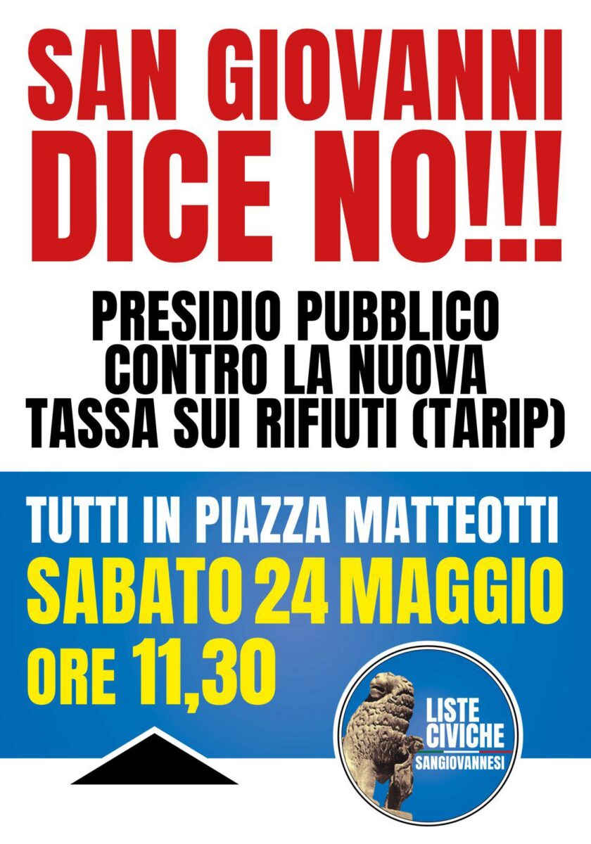 Presidio pubblico contro la TARIP organizzato dalle Liste Civiche Sangiovannesi